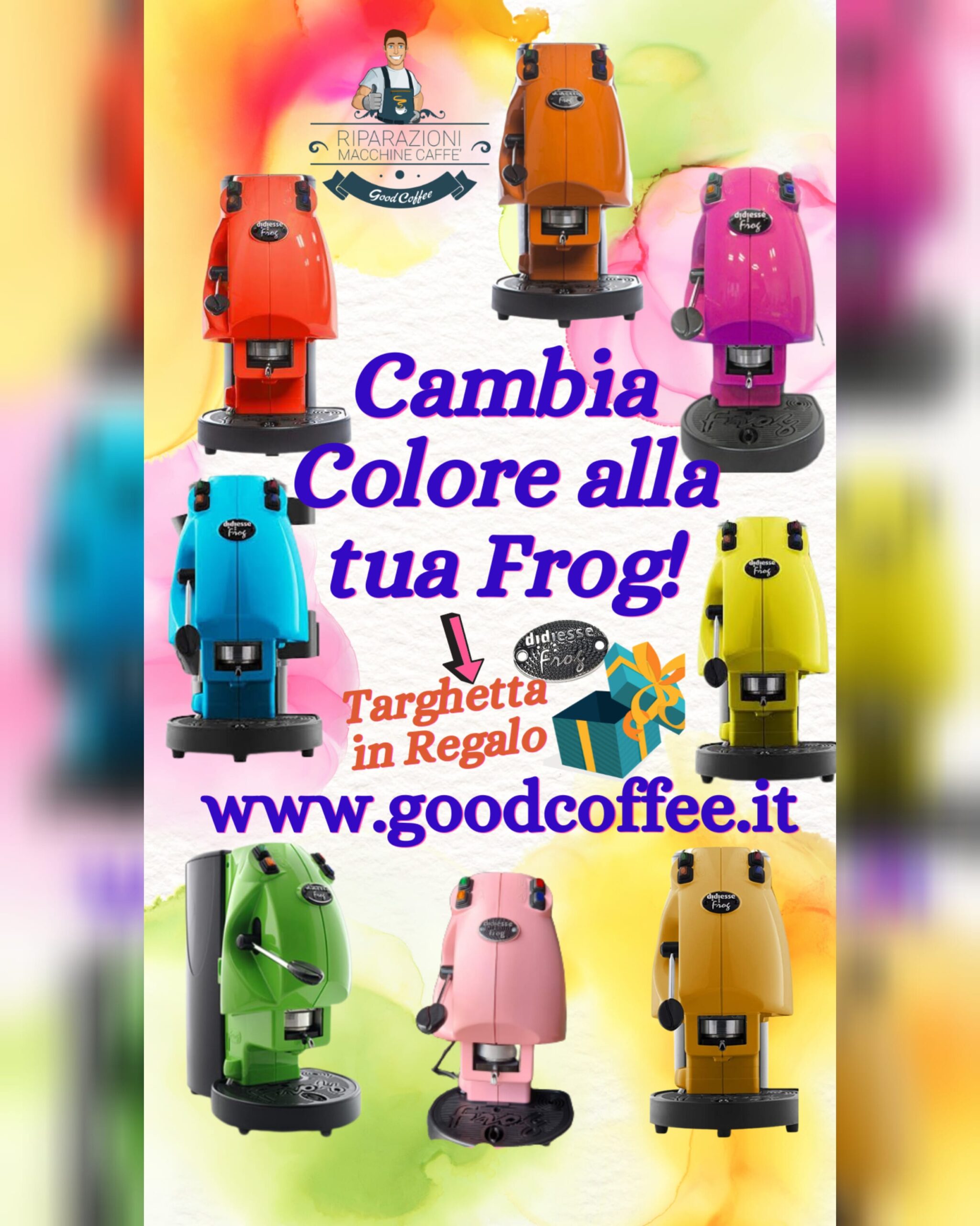 Scocche Frog e Targhetta- Prodotti- GoodCoffee Assistenza